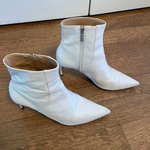 Schutz White booties low heel comfortable easy to wear